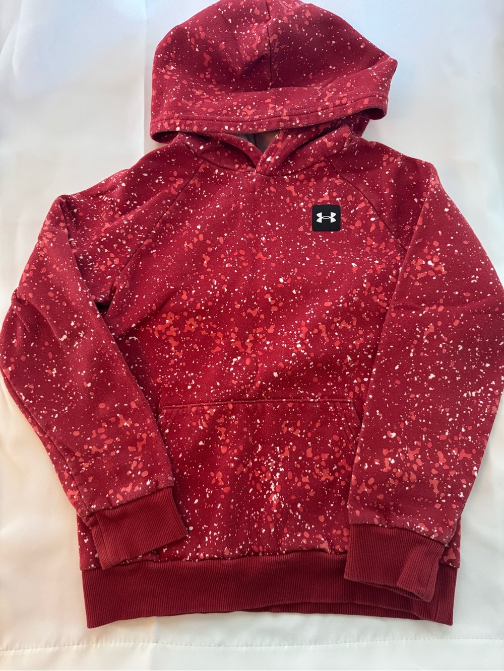 Under Armour Kids Maroon Red Splatter Hoodie